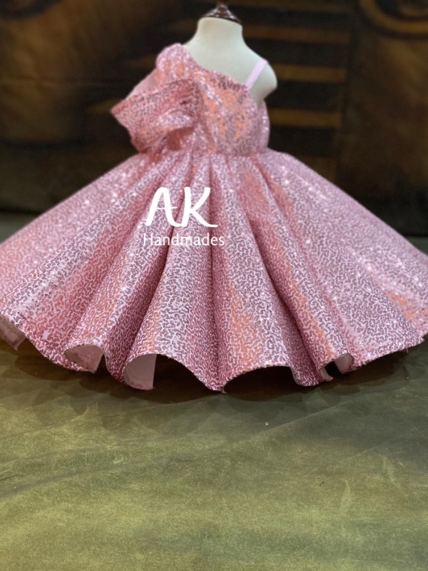 Panel Gown Baby Pink Dress - Image 4